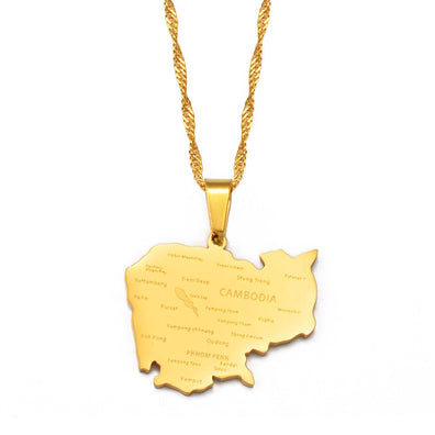 Collana carta Cambogia colore oro
